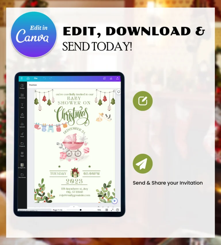 Christmas Baby Shower Invitations Templates - Image 8