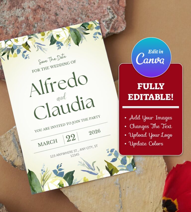 Customized Wildflower Wedding Invitation - Image 3