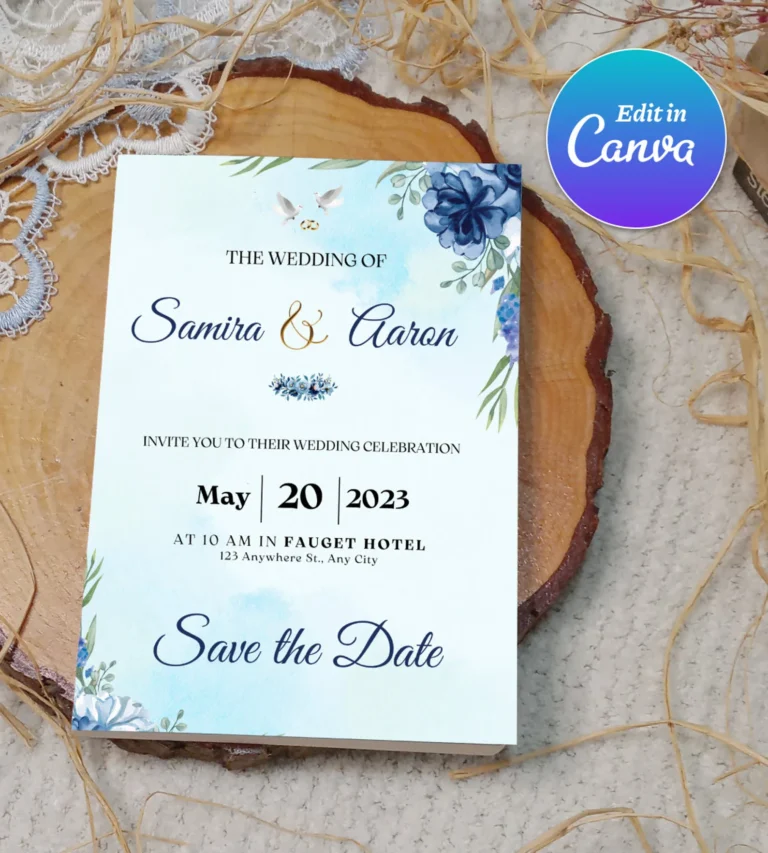 Floral Wedding Invitation Template - Image 2