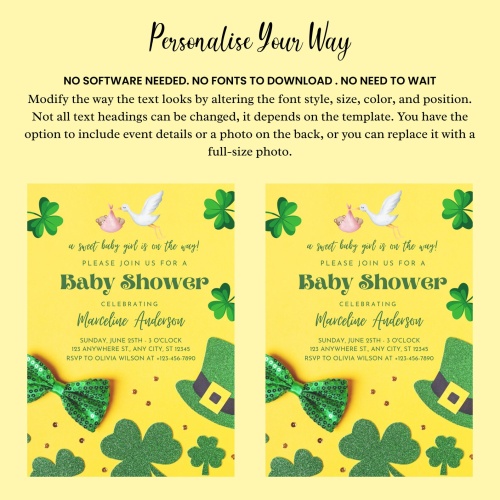 St. Patrick’s Day Baby Shower Invitation - Image 4