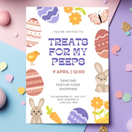 Easter Peeps Egg Hunt Party, Easter Peeps Invitation - Image 2