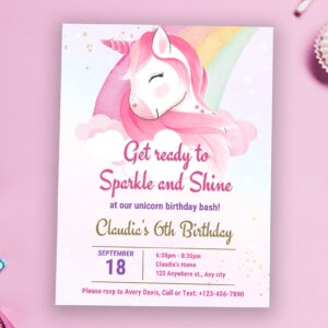 Unicorn Birthday Invitation