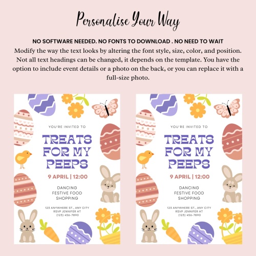 Easter Peeps Egg Hunt Party, Easter Peeps Invitation - Image 3