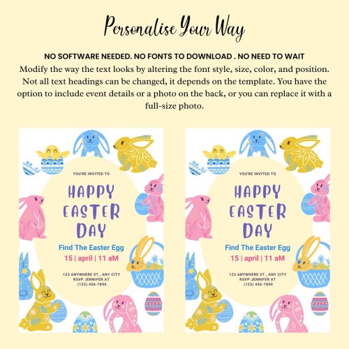 Easter Peeps Egg Hunt Party invitation template - Image 5
