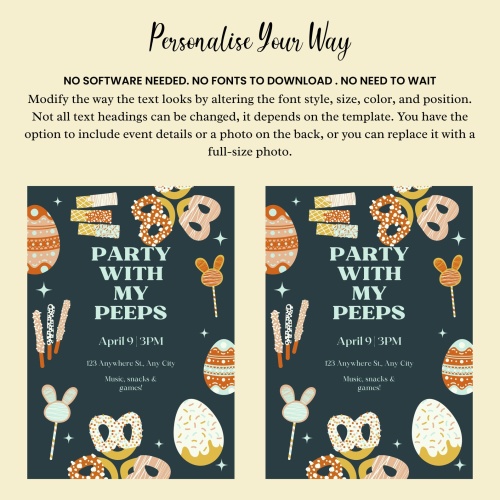 Easter Peeps Invitation, Easter Peeps Party - Image 5