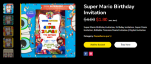 Super Mario Birthday Invitation