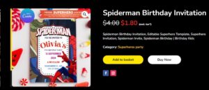 Spider Man Invitations