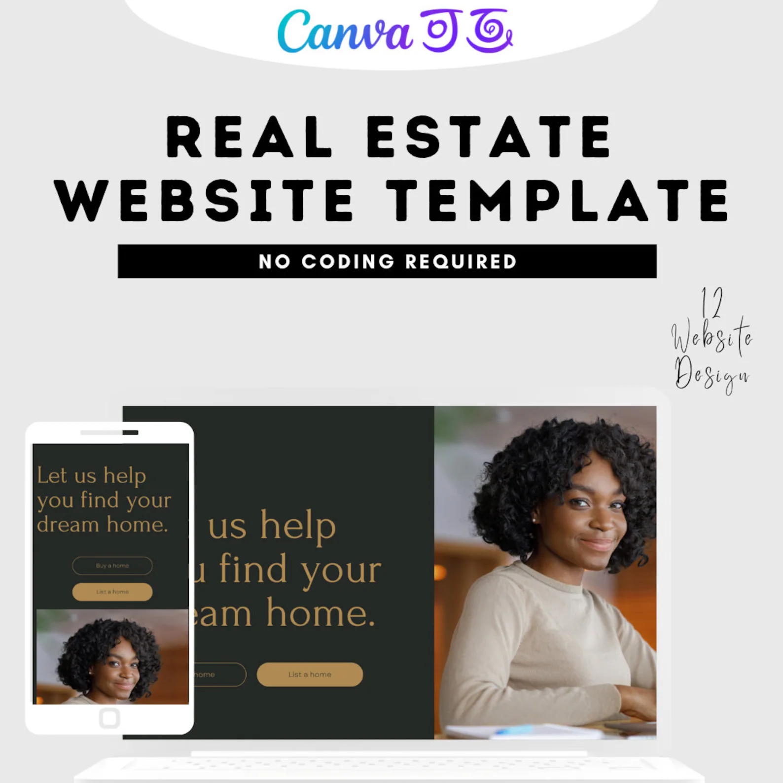 Editable Real Estate Canva Website