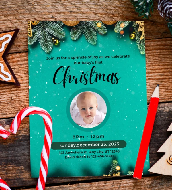 Christmas Baby Shower Invitations Templates - Image 2