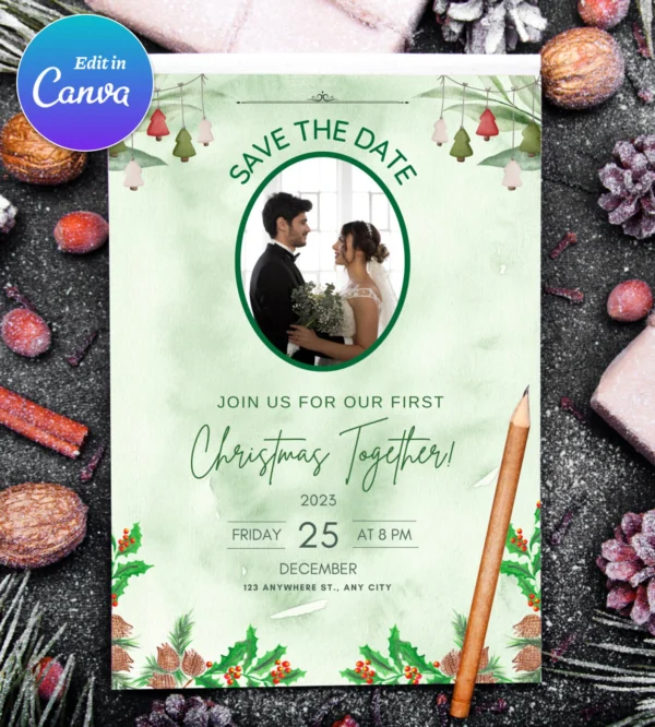 Christmas Wedding Invitation - Image 2