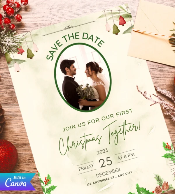 Christmas Wedding Invitation - Image 3