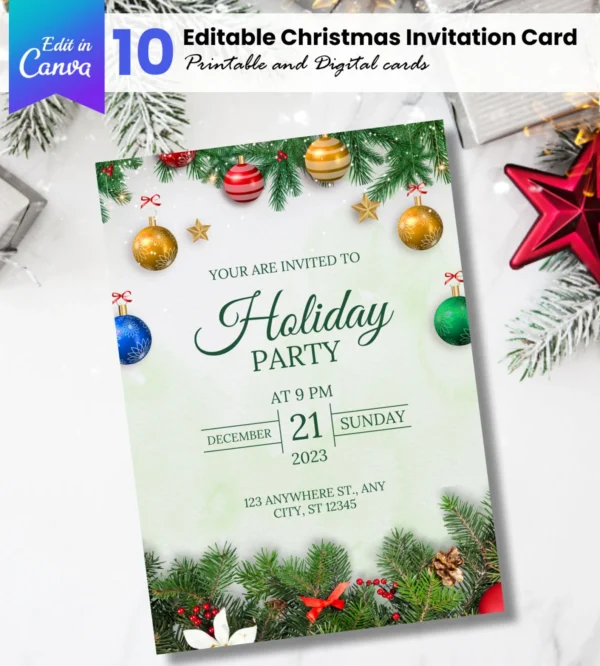 Christmas Party Template Invitation