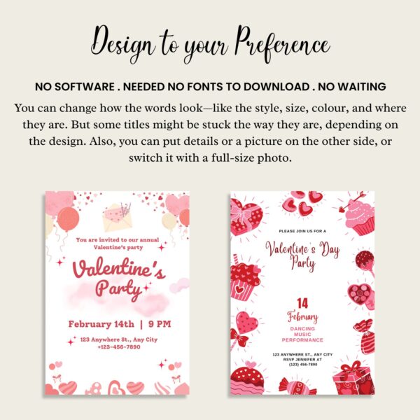Digital valentines card, Digital greeting card Valentine - Image 4