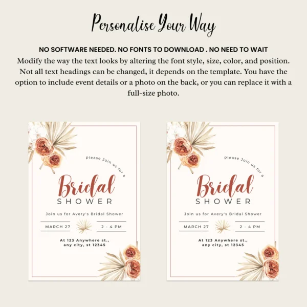 Boho Chic Bridal Shower Invite - Image 5