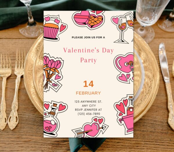Valentines day digital card, Class Invite - Image 2