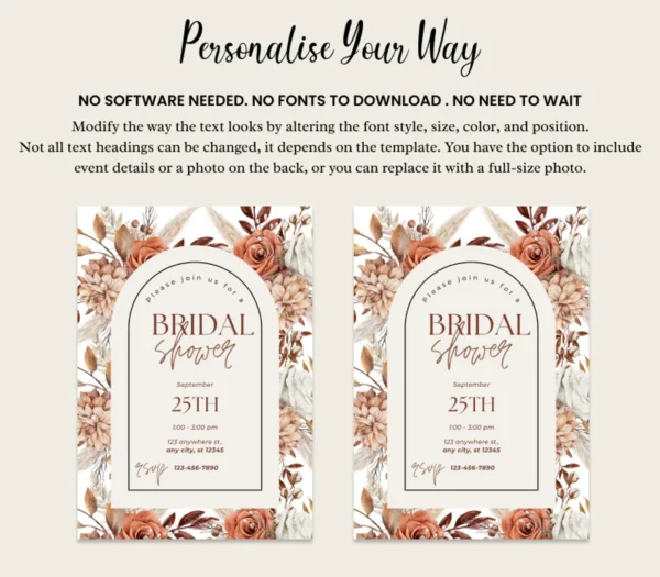Boho Bridal Shower Invitations - Image 5