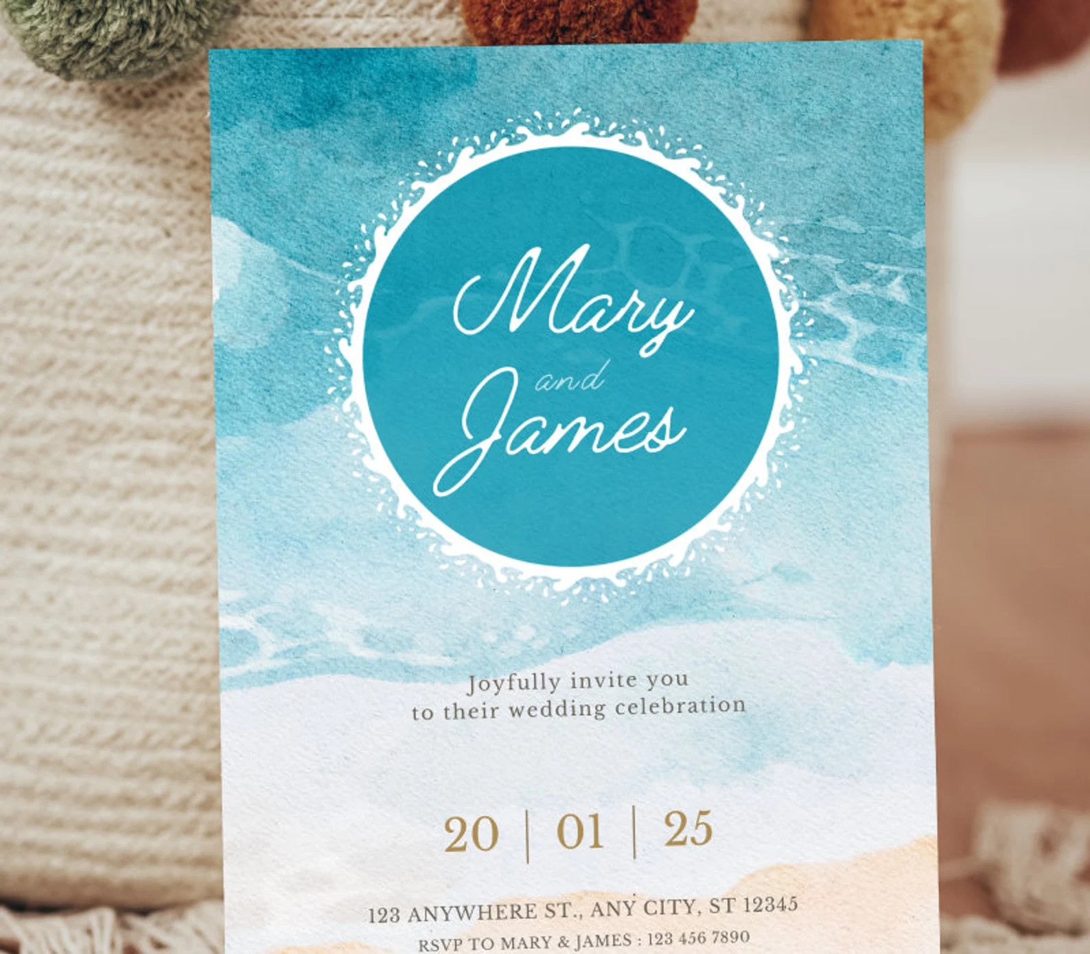 Editable Wedding Invitation Belly Band