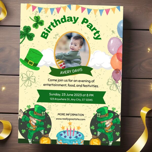 Patrick's Day Birthday Party Invitation - Image 4