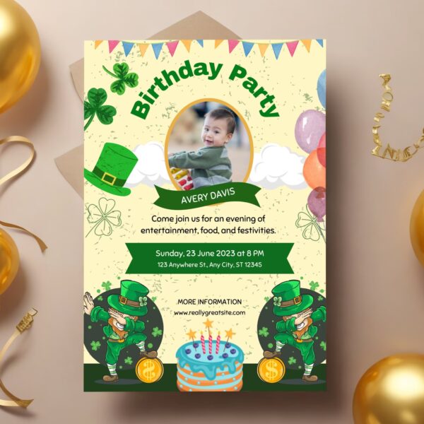 Patrick's Day Birthday Party Invitation - Image 5