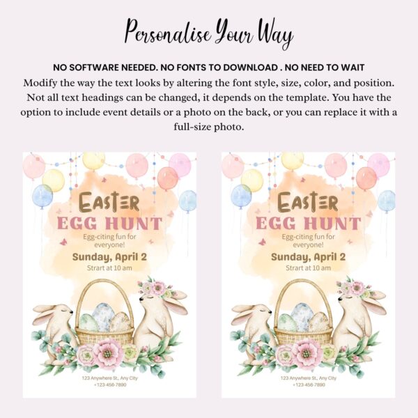 Editable Easter Egg Hunt Invitation Template - Image 4