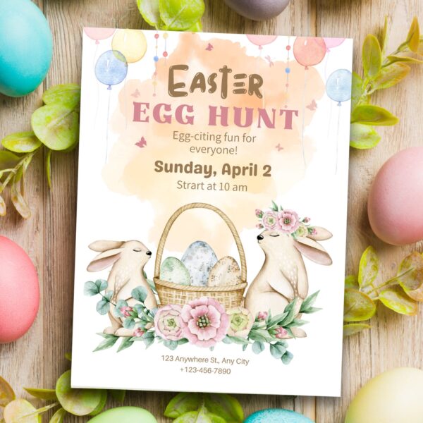 Editable Easter Egg Hunt Invitation Template - Image 3