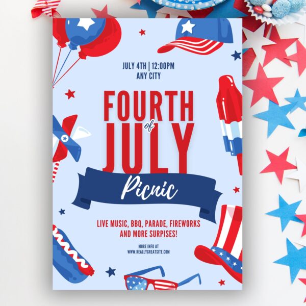 EDITABLE 4th of July Digital Invitation - Image 3