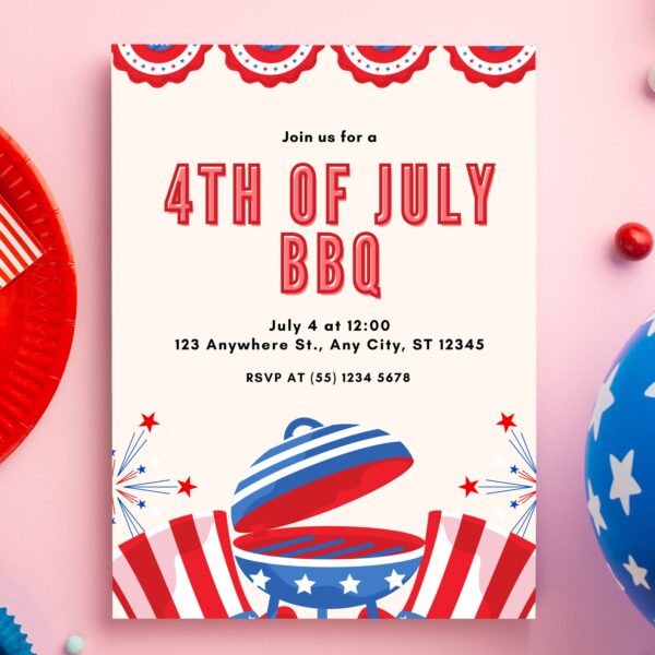 EDITABLE 4th of July Party Invitation Template - Image 2
