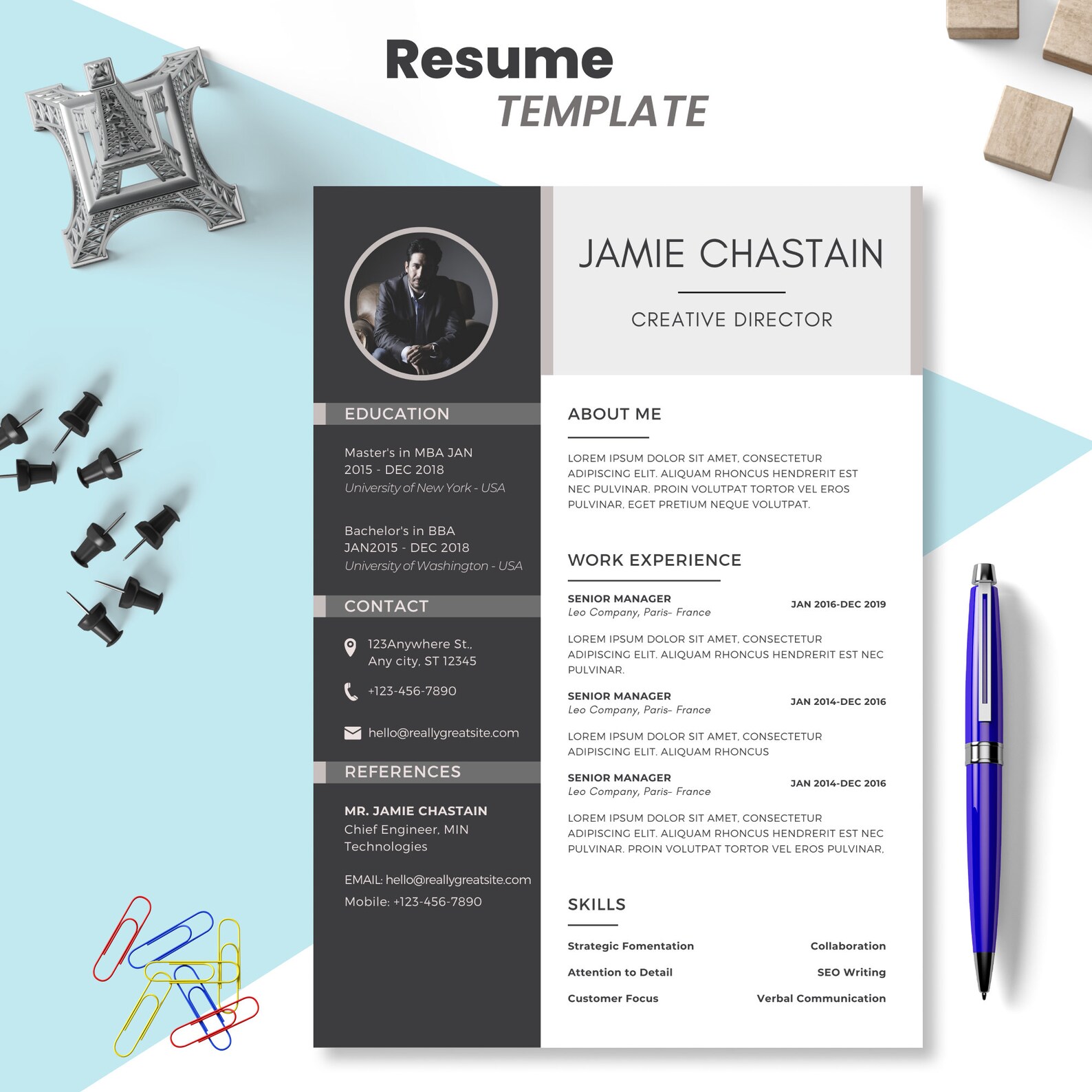 Professional Resume Template Cover Letter