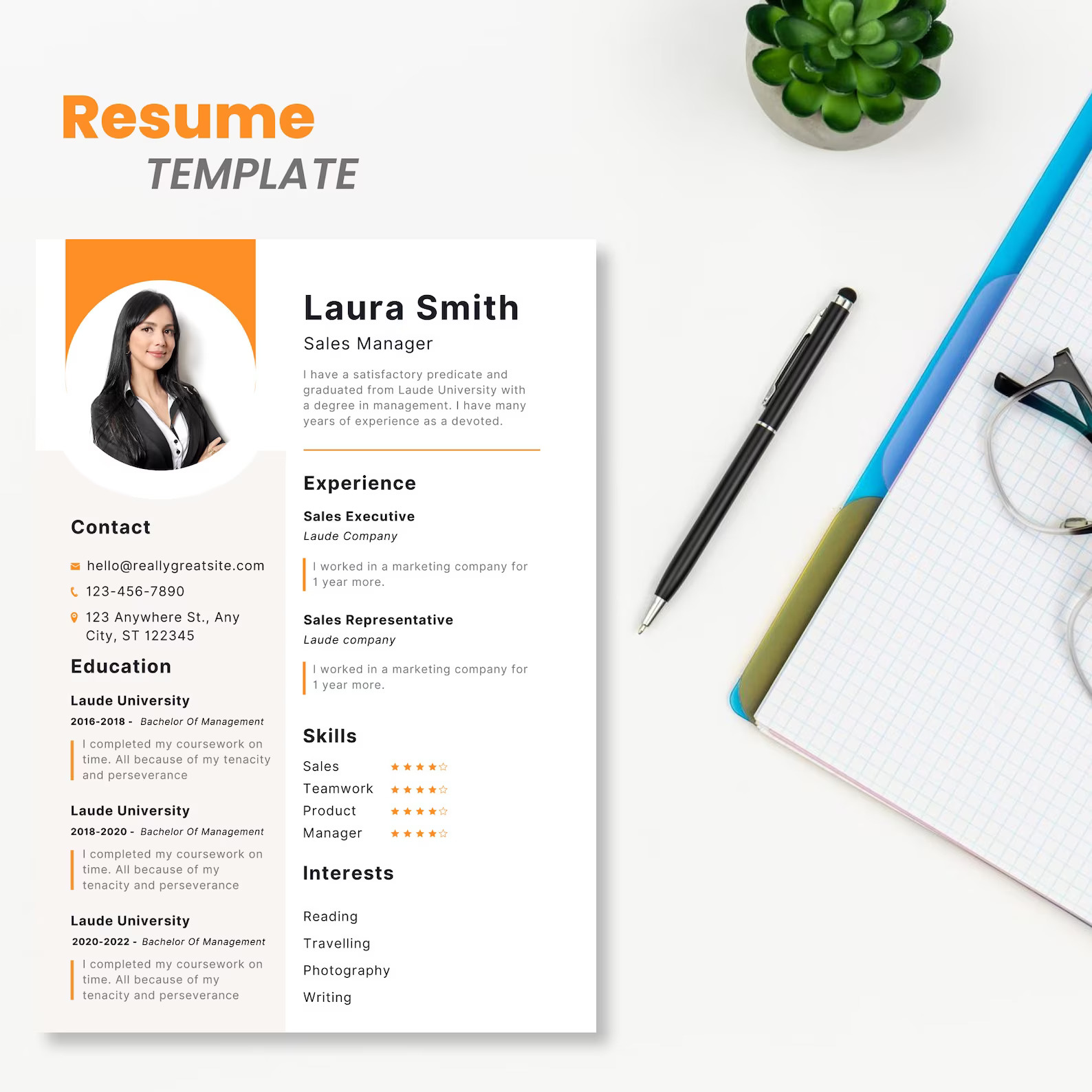 Modern Resume Templates, Resume Template with Photo