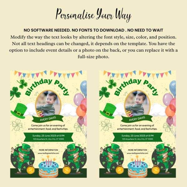 Patrick's Day Birthday Party Invitation - Image 3