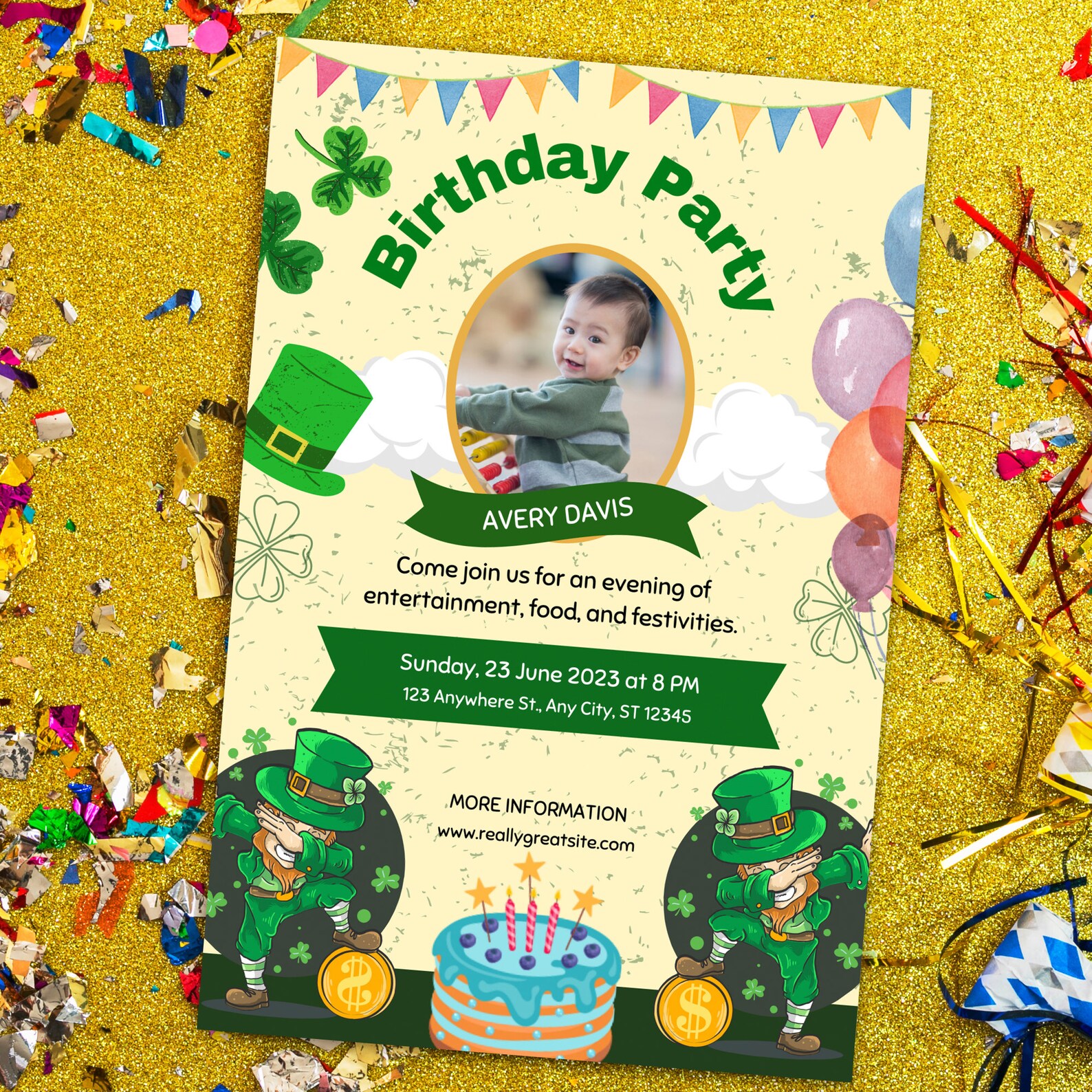 Patrick's Day Birthday Party Invitation