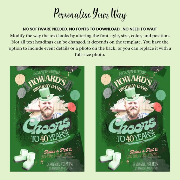 St Patrick's Birthday Invitation - Image 4