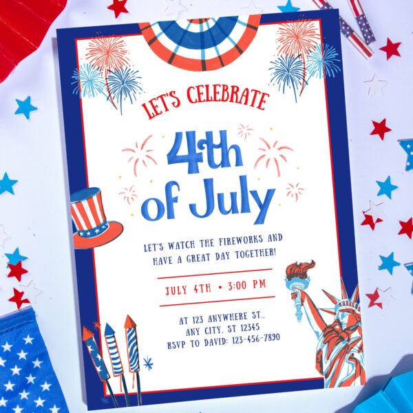 Editable 4th of July Invitation Templates - Image 3