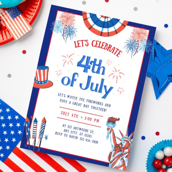 Editable 4th of July Invitation Templates - Image 4