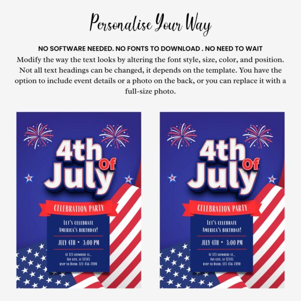 EDITABLE 4th of July Invitation Template - Image 5