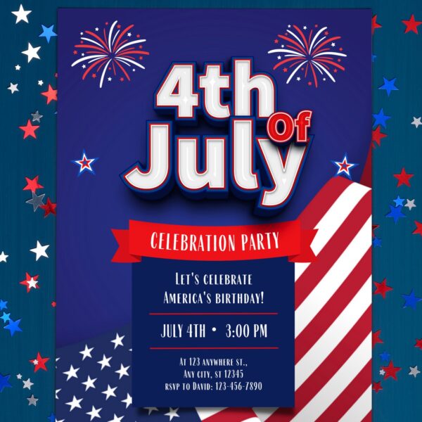 EDITABLE 4th of July Invitation Template - Image 4