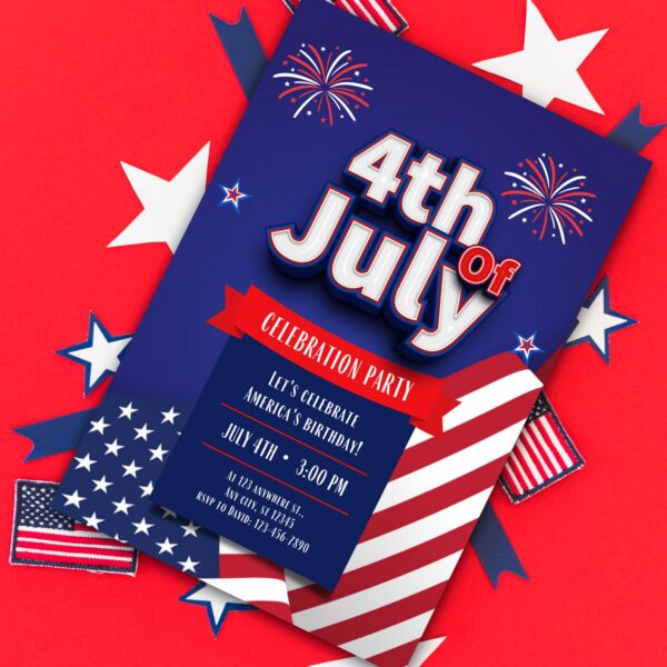 EDITABLE 4th of July Invitation Template - Image 2