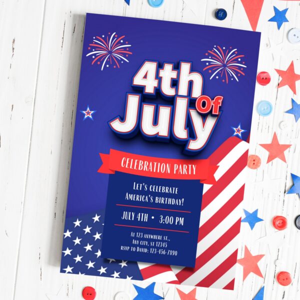 EDITABLE 4th of July Invitation Template - Image 3