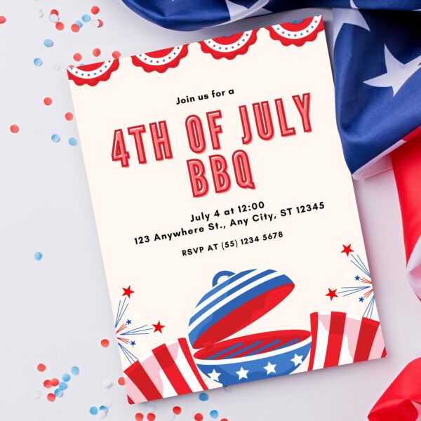 EDITABLE 4th of July Party Invitation Template - Image 3