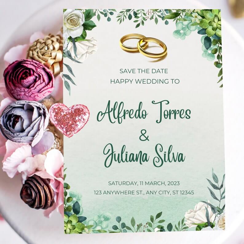 Editable Wedding Invitation Template - Image 2