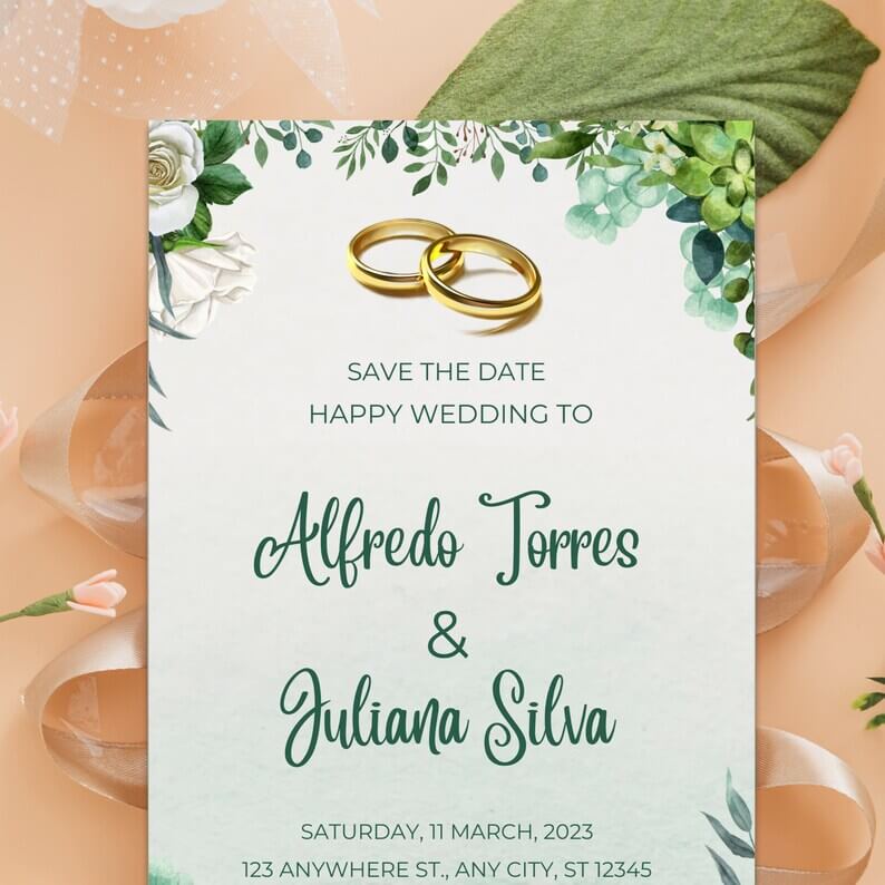 Editable Wedding Invitation Template - Image 4