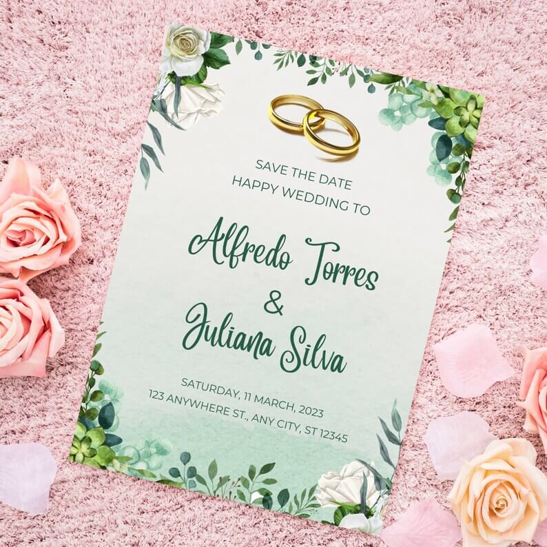 Editable Wedding Invitation Template - Image 3