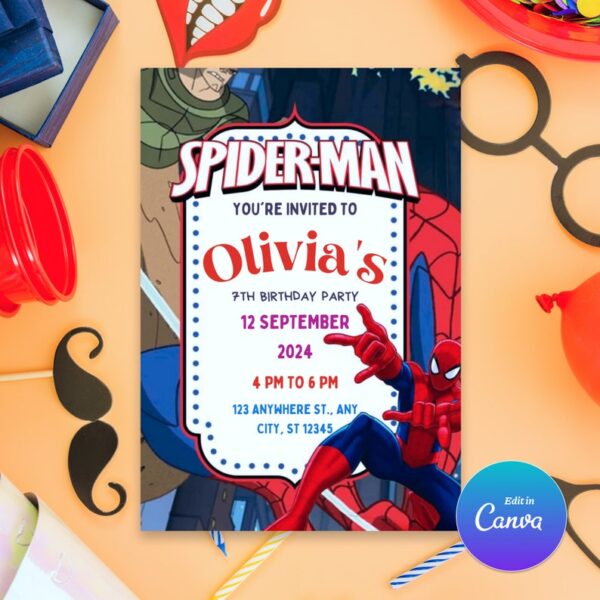 Spiderman Party Invitation - Image 4