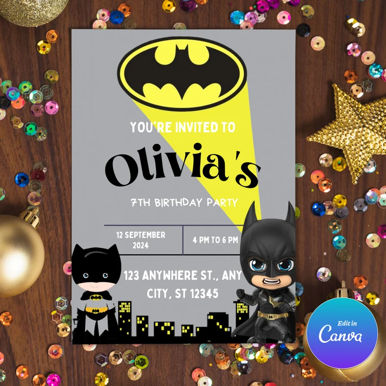 Superhero Birthday Invitation Templates - Image 4