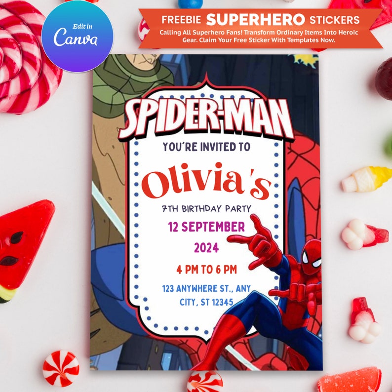 Spiderman Party Invitation