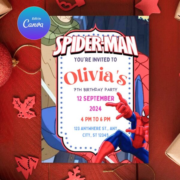 Spiderman Party Invitation - Image 2