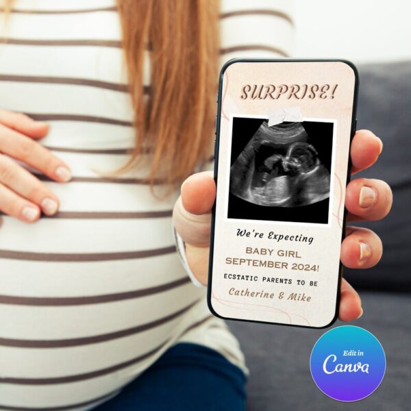 Printable Pregnancy Announcement - Digital Pregnancy - Image 2
