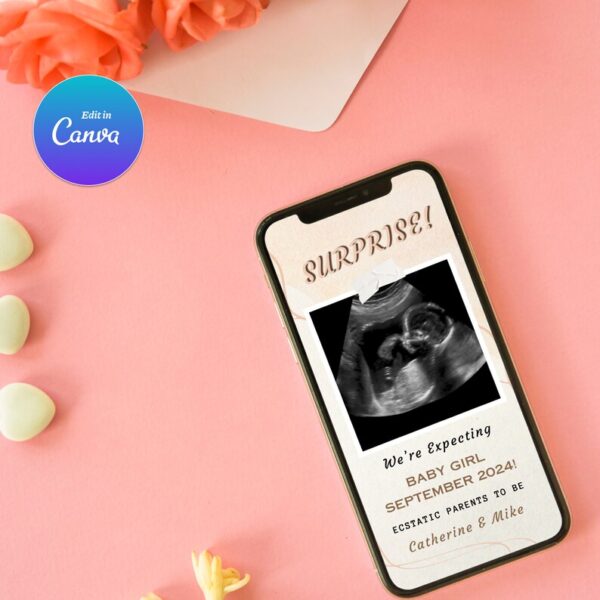 Printable Pregnancy Announcement - Digital Pregnancy - Image 4