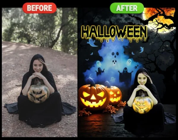 Custom Halloween Family Photo Editing - Image 4