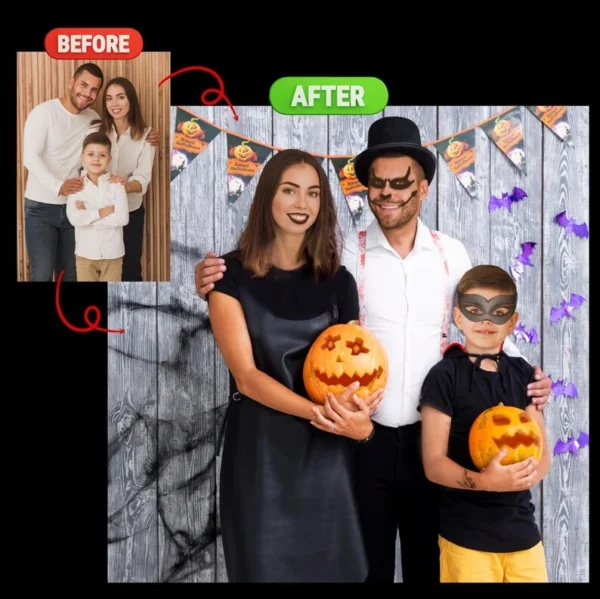 Custom Halloween Family Photo Editing - Image 2